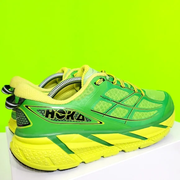 Hoka Men's Green and Yellow Running Shoes - Picture 6 of 11